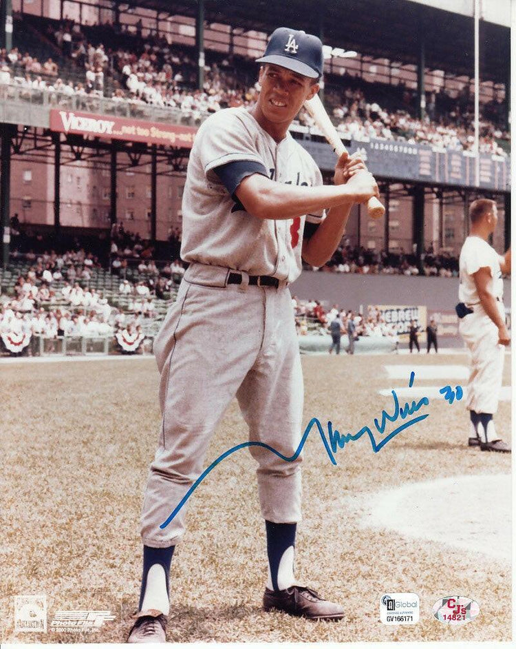 Maury Wills autographed Los Angeles Dodgers 8x10 photo - AutographsForSale.com