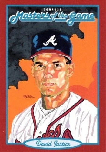 David Dave Justice Braves 1993 Donruss Masters of Game jumbo card - AutographsForSale.com