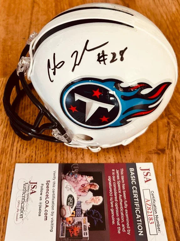 Chris Johnson autographed Tennessee Titans mini helmet JSA - AutographsForSale.com