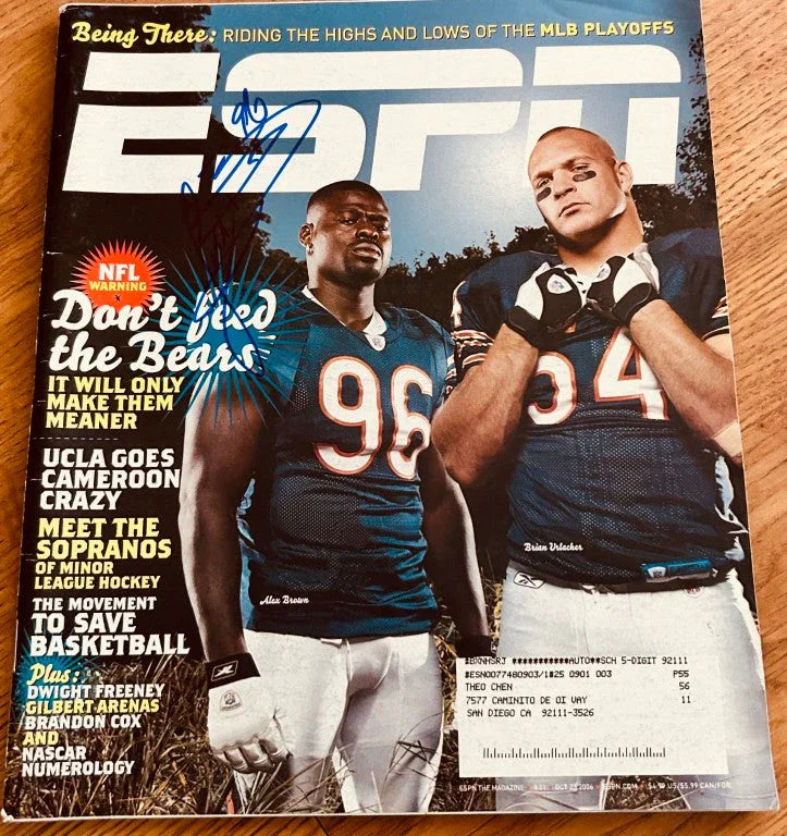 Alex Brown autographed Chicago Bears 2006 ESPN magazine - AutographsForSale.com