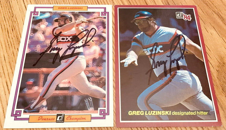 Greg Luzinski signed White Sox 1984 Donruss All-Stars & Champions jumbo cards - AutographsForSale.com