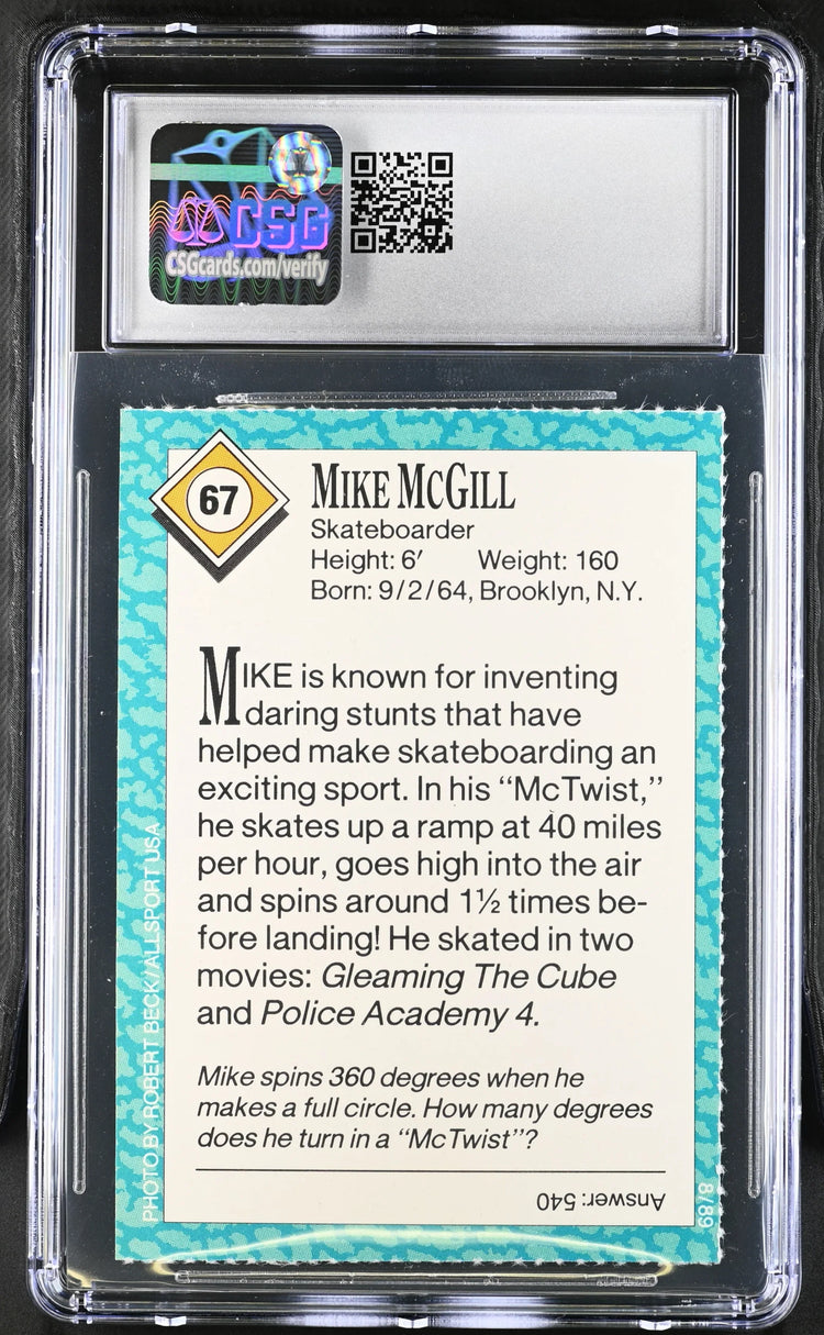 Mike McGill 1989 SI for Kids skateboarding RC CSG 8.5 - AutographsForSale.com