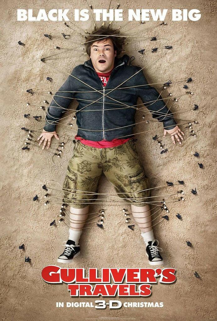 Gulliver’s Travels 2010 mini 13x20 movie poster (Jack Black) - AutographsForSale.com