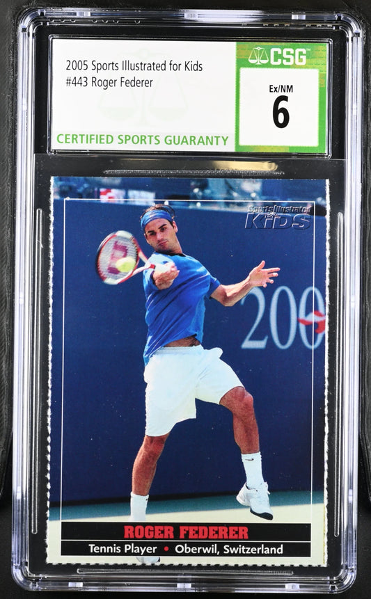 Roger Federer 2005 Sports Illustrated For Kids tennis card CSG Graded 6 ExMt - AutographsForSale.com