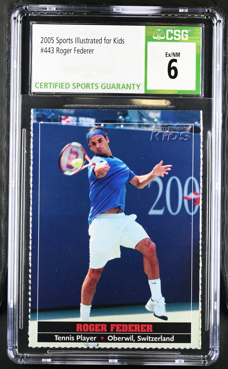 Roger Federer 2005 Sports Illustrated For Kids tennis card CSG Graded 6 ExMt - AutographsForSale.com