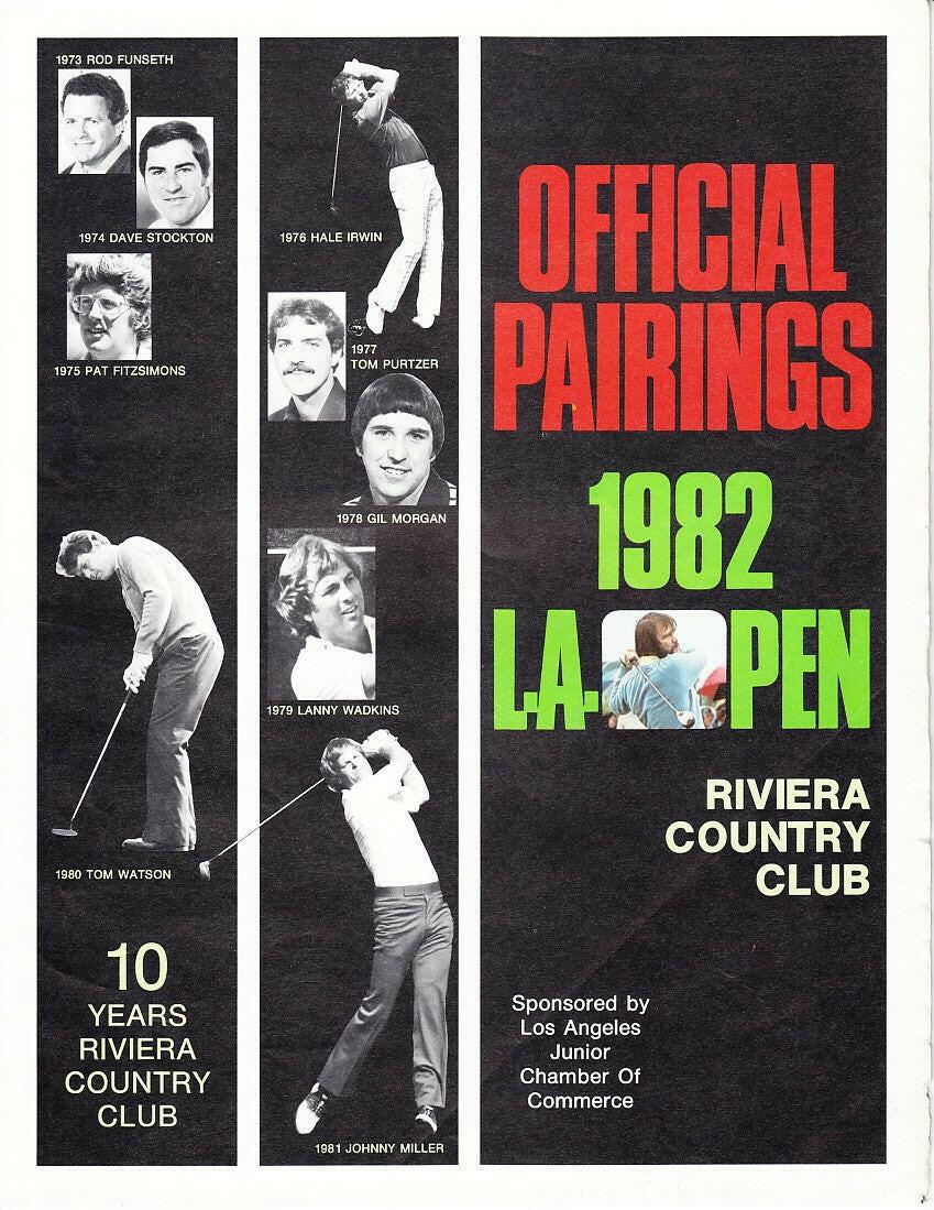 1982 LA Open golf Pairings Guide Johnny Miller Tom Watson - AutographsForSale.com