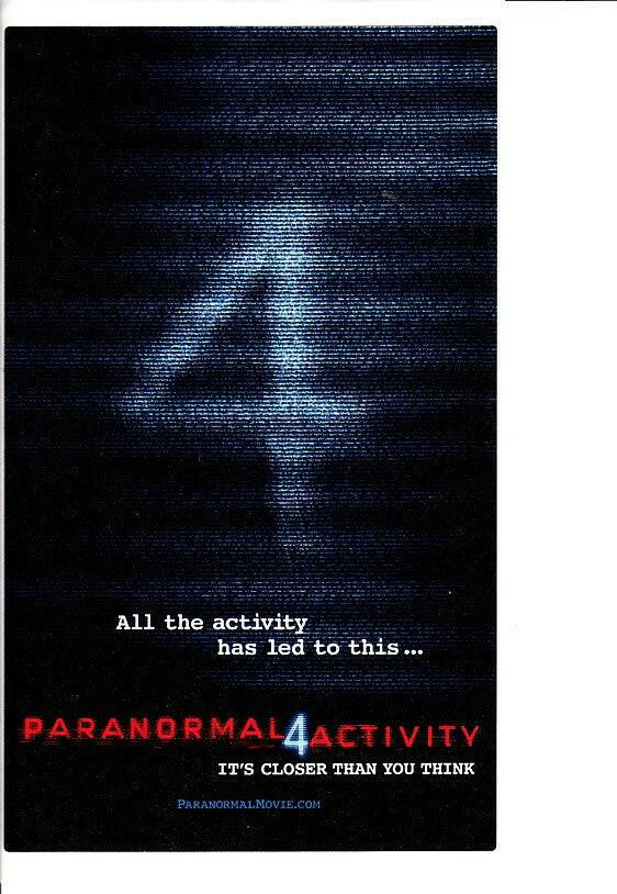 Paranormal Activity 4 movie promotional decal or sticker - AutographsForSale.com