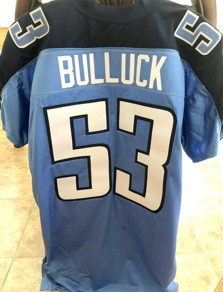 Keith Bulluck Tennessee Titans 2006 Reebok team issue blue jersey - AutographsForSale.com