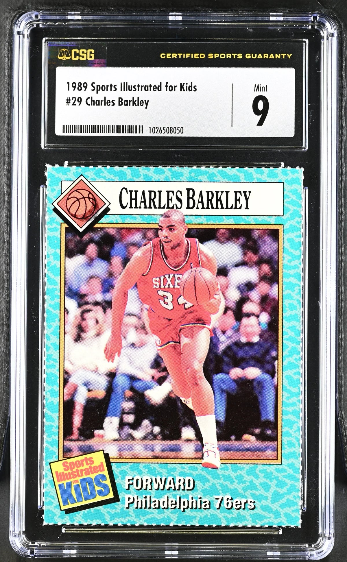Charles Barkley Philadelphia 76ers 1989 SI for Kids card CSG 9 MT - AutographsForSale.com