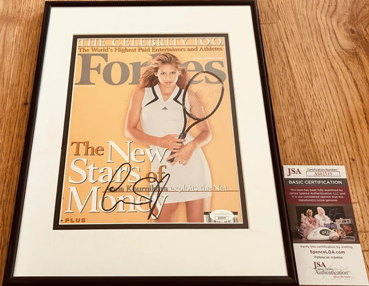 Anna Kournikova autographed 2000 Forbes magazine cover matted framed JSA - AutographsForSale.com