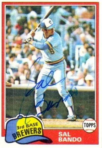 Sal Bando autographed Milwaukee Brewers 1981 Topps card - AutographsForSale.com