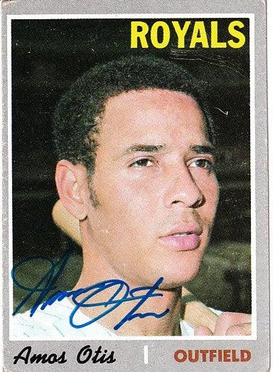 Amos Otis autographed Kansas City Royals 1970 Topps card - AutographsForSale.com