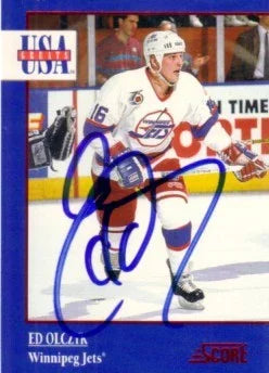 Ed Olczyk autographed Winnipeg Jets 1992-93 Score USA Greats card - AutographsForSale.com