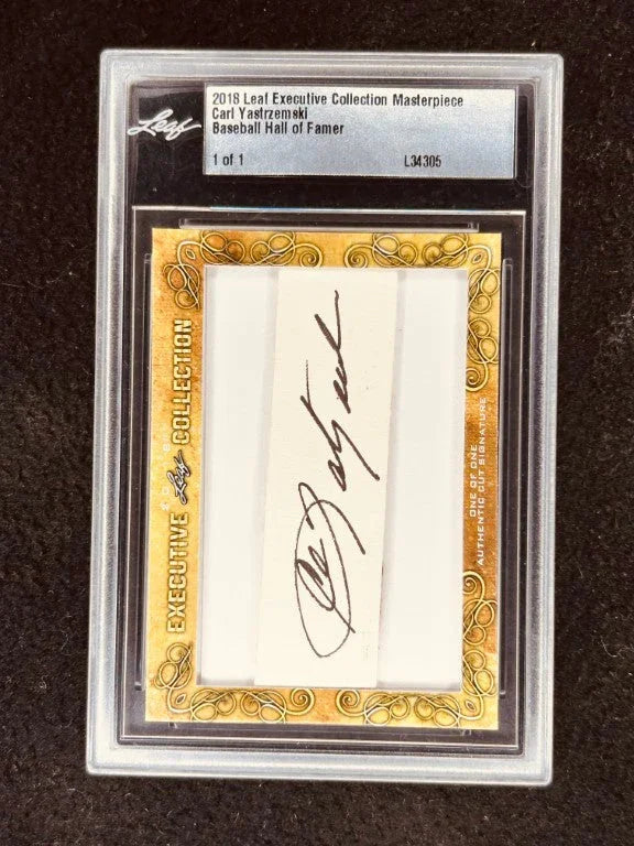 Carl Yastrzemski 2018 Leaf Masterpiece Cut Signature certified autograph card 1/1 JSA Red Sox - AutographsForSale.com