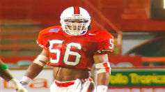 Marlin Barnes Miami Hurricanes 1995 game worn Nike jersey - AutographsForSale.com