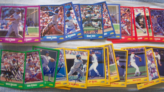 1988 Texas Rangers signed Score team card set Charlie Hough Ruben Sierra Mitch Williams - AutographsForSale.com