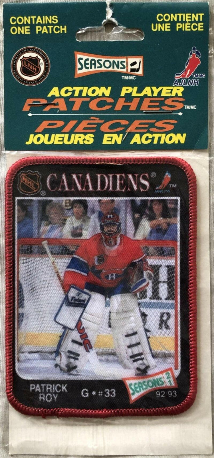 Patrick Roy Canadiens 1992-93 Seasons NHL Action Player photo Patch NEW - AutographsForSale.com