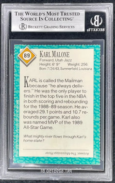 Karl Malone Utah Jazz 1989 SI for Kids card BGS grade 7 - AutographsForSale.com