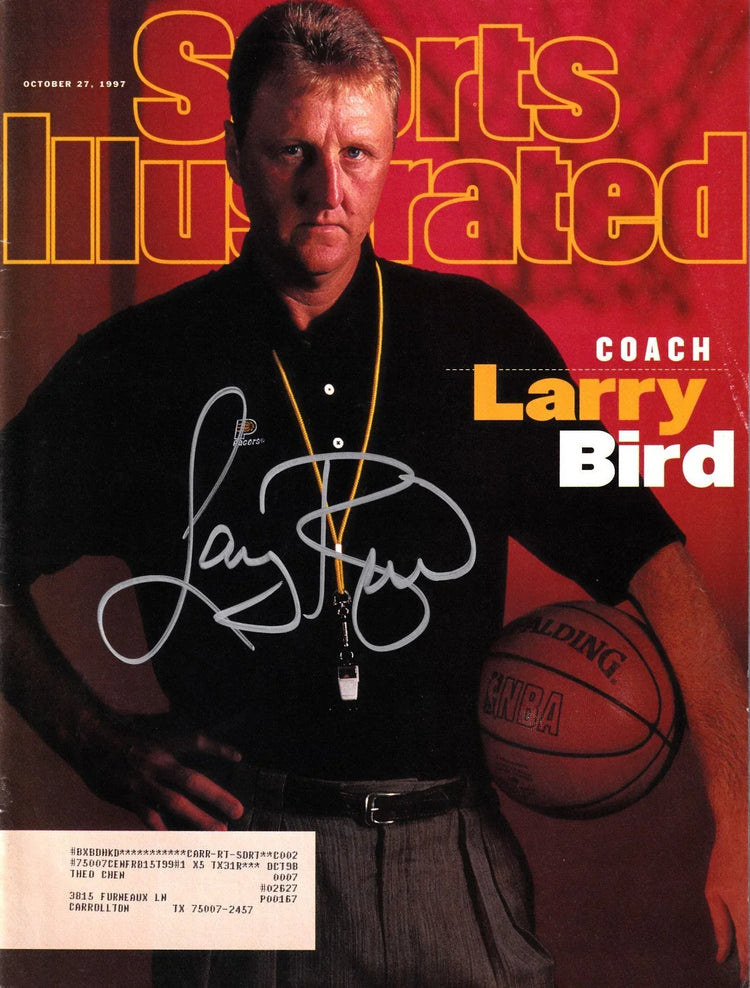 Larry Bird autographed Indiana Pacers 1997 Sports Illustrated magazine (Schwartz Sports) - AutographsForSale.com