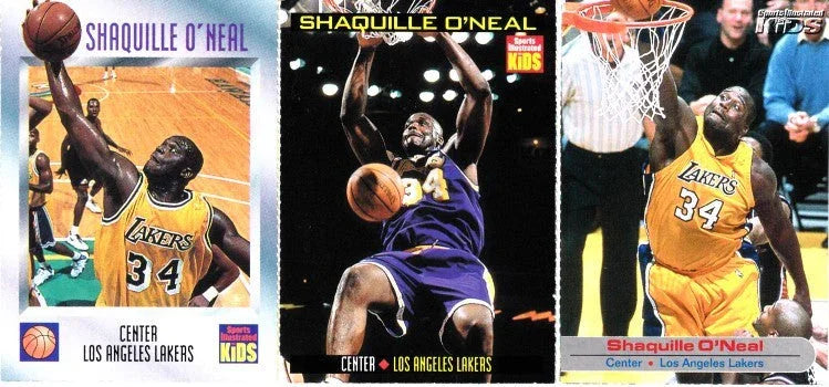 Shaquille O'Neal Los Angeles Lakers 1997 1999 and 2001 Sports Illustrated for Kids cards - AutographsForSale.com