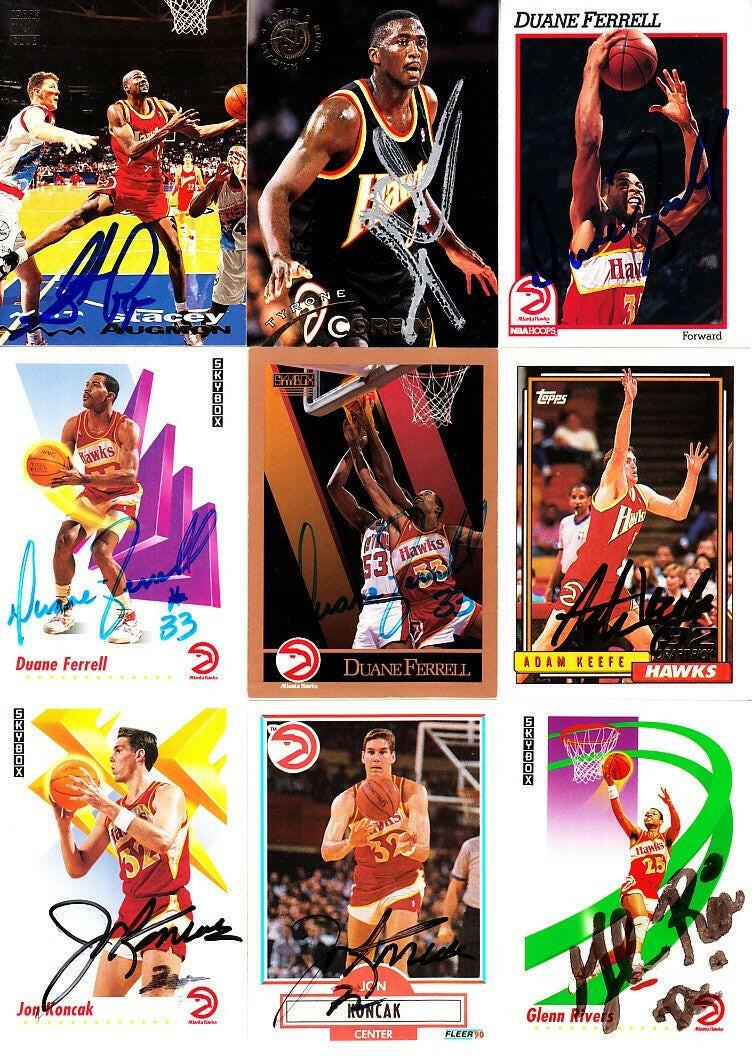 15 Atlanta Hawks autographed 1990s cards Stacey Augmon Doc Rivers - AutographsForSale.com