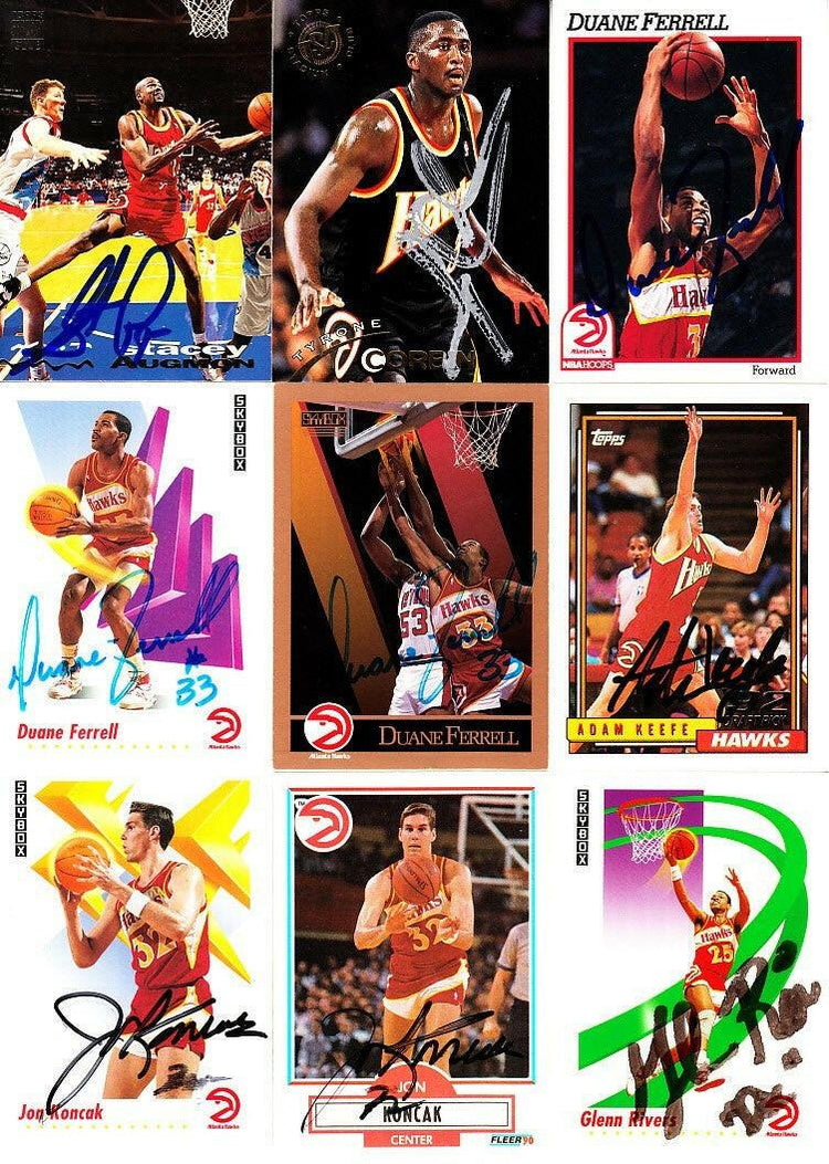 15 Atlanta Hawks autographed 1990s cards Stacey Augmon Doc Rivers - AutographsForSale.com