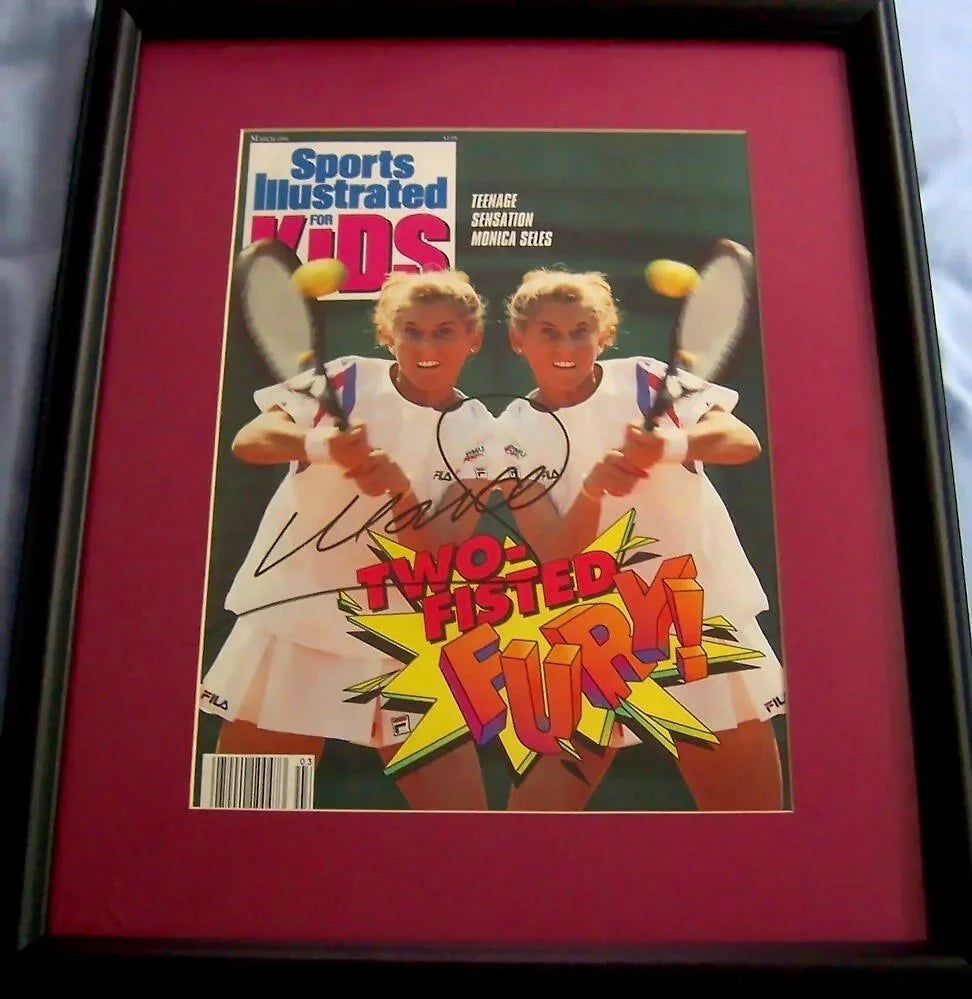 Monica Seles autographed 1991 Sports Illustrated for Kids tennis cover custom framed JSA - AutographsForSale.com