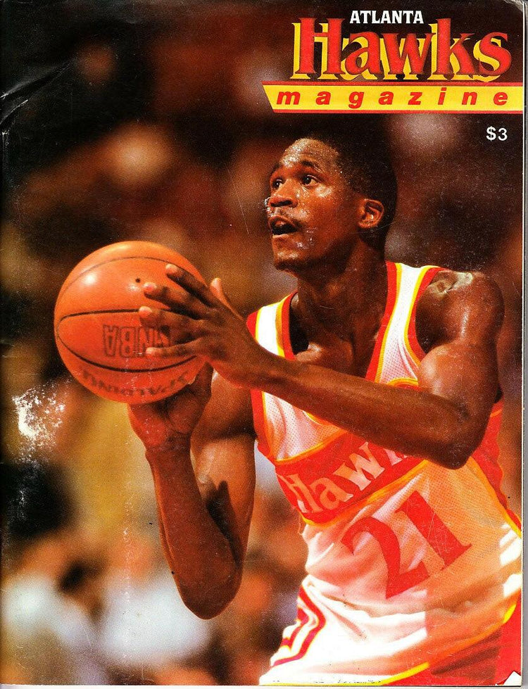 Dominique Wilkins 2 vintage Hawks 1987 & 1988 programs - AutographsForSale.com