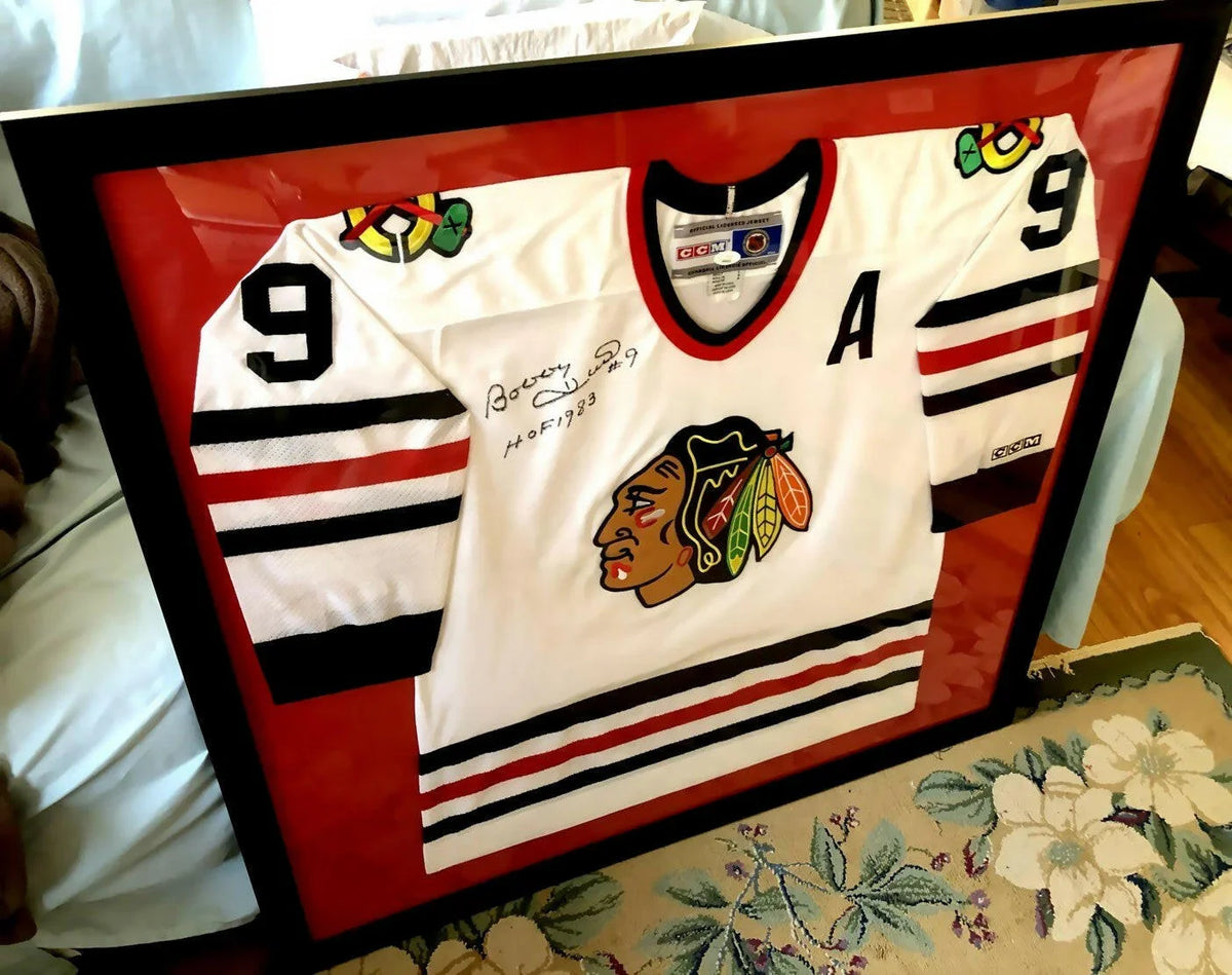 Bobby Hull signed Blackhawks CCM jersey w/ HOF 1983 framed JSA - AutographsForSale.com