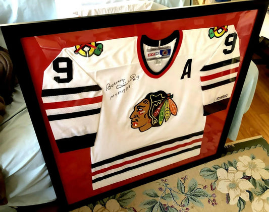 Bobby Hull signed Blackhawks CCM jersey w/ HOF 1983 framed JSA - AutographsForSale.com