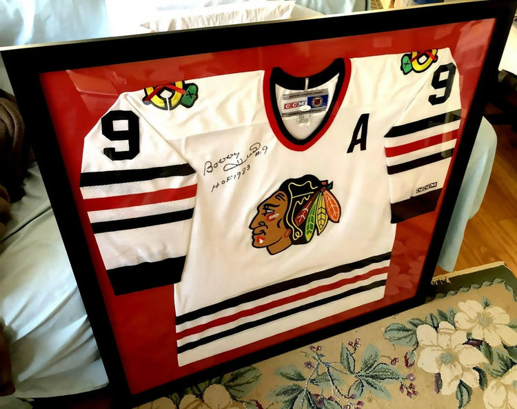 Bobby Hull signed Blackhawks CCM jersey w/ HOF 1983 framed JSA - AutographsForSale.com