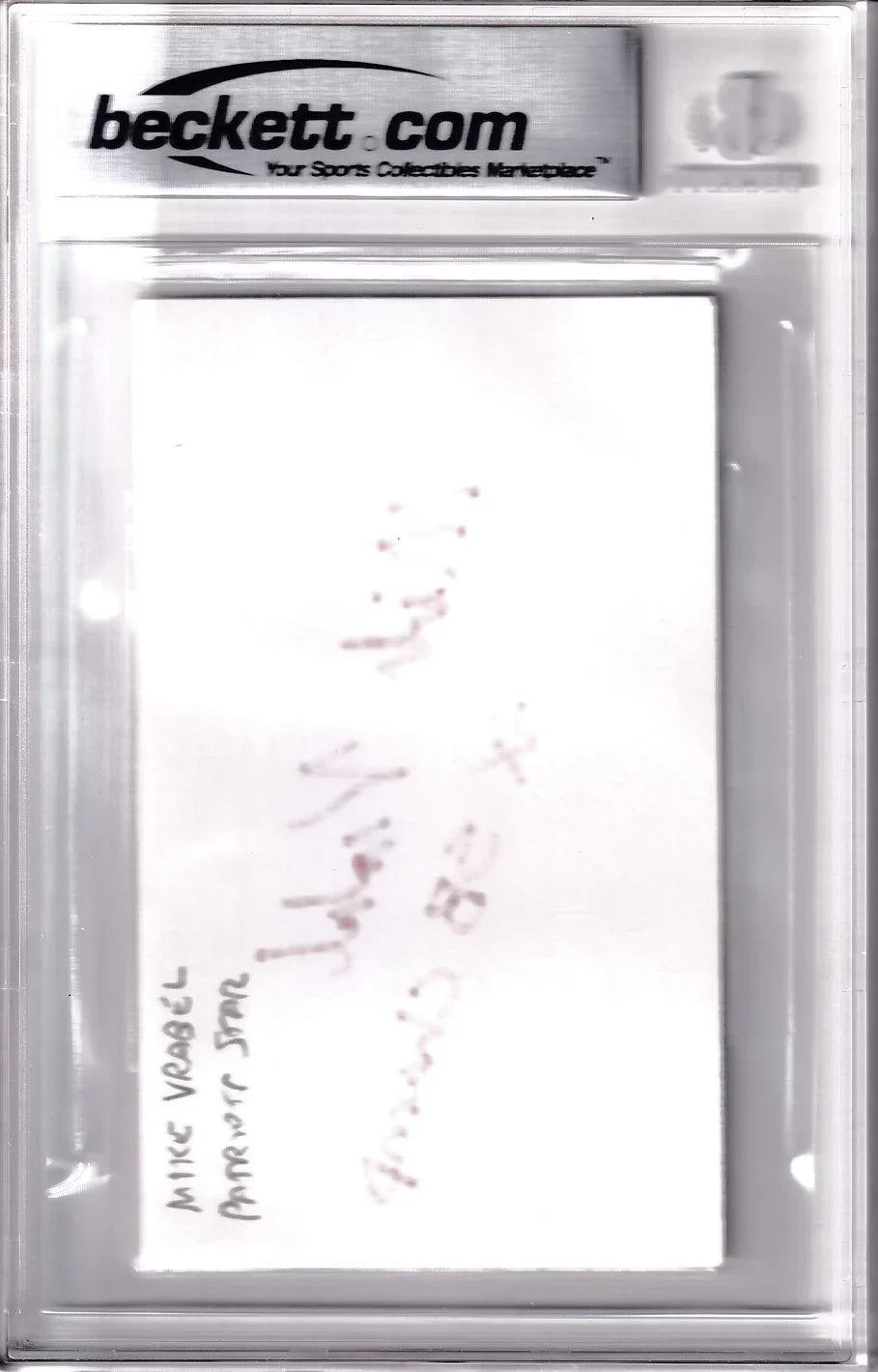 Mike Vrabel signed index card with 3X SB Champ BAS certified Patriots - AutographsForSale.com