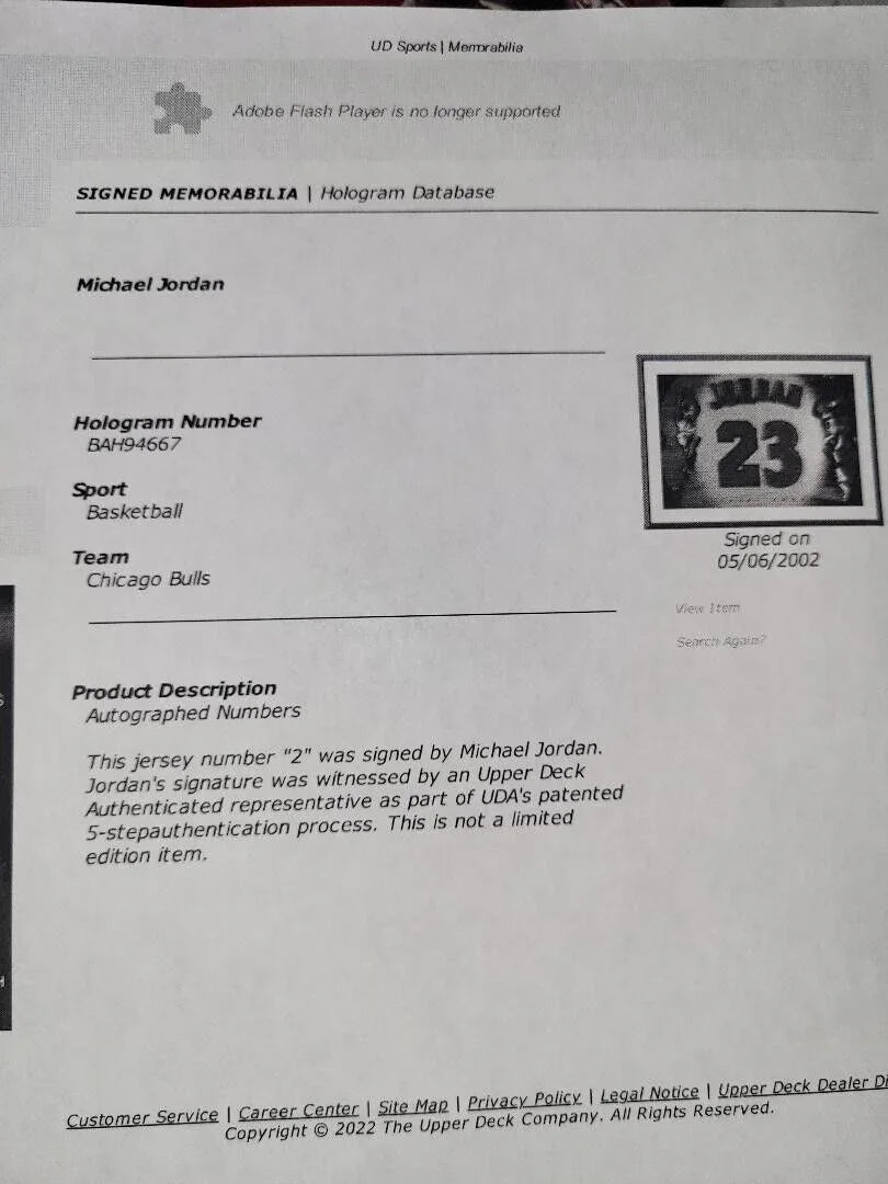 Michael Jordan signed UDA Bulls Wizards jersey Numbers framed - AutographsForSale.com