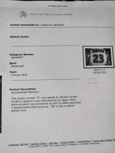 Michael Jordan autographed UDA Bulls jersey numbers custom framed - AutographsForSale.com