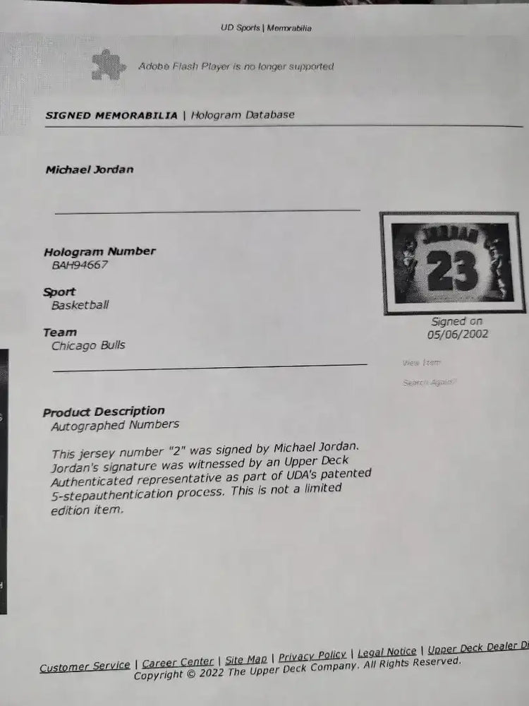 Michael Jordan autographed UDA Bulls jersey numbers custom framed - AutographsForSale.com