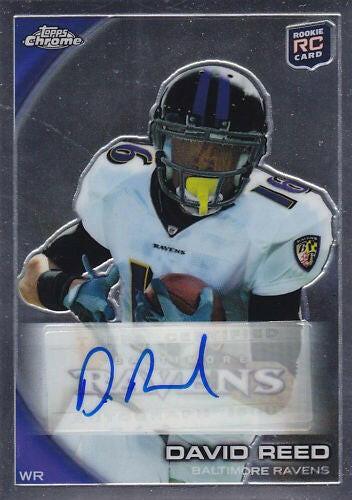 David Reed certified autograph Ravens 2010 Topps Chrome RC - AutographsForSale.com