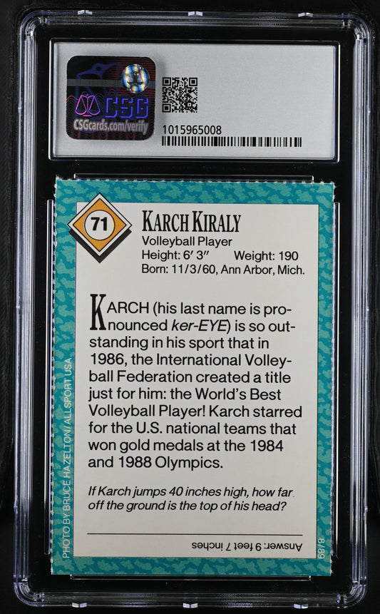 Karch Kiraly 1989 SI for Kids volleyball card CSG grade 9 MT - AutographsForSale.com