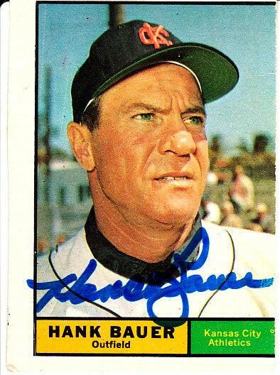 Hank Bauer autographed Kansas City Athletics 1961 Topps card - AutographsForSale.com