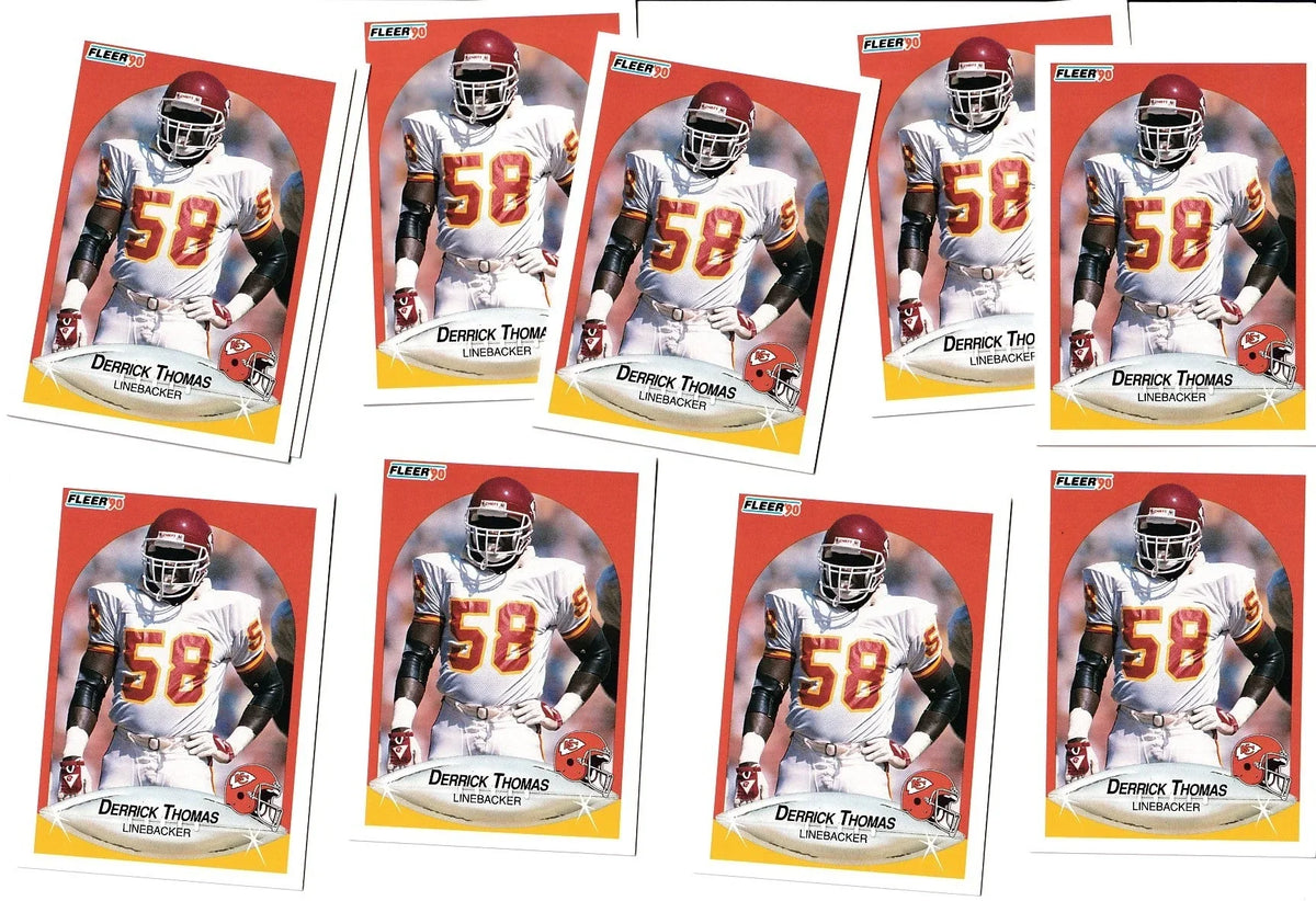 10 Derrick Thomas Kansas City Chiefs 1990 Fleer cards - AutographsForSale.com