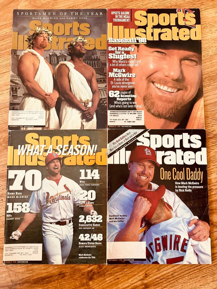 4 Mark McGwire 1998 St Louis Cardinals HR Chase Sports Illustrated magazines - AutographsForSale.com
