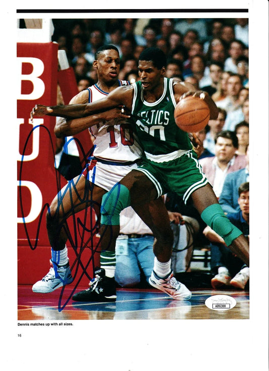 Dennis Rodman autographed Detroit Pistons 8x11 book photo JSA - AutographsForSale.com