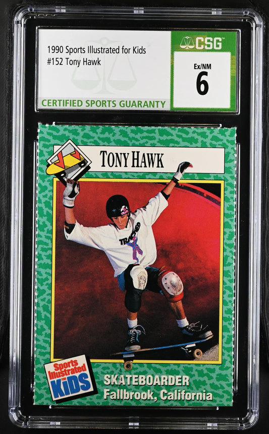 Tony Hawk 1990 Sports Illustrated for Kids skateboarding Rookie Card CSG graded 6 - AutographsForSale.com