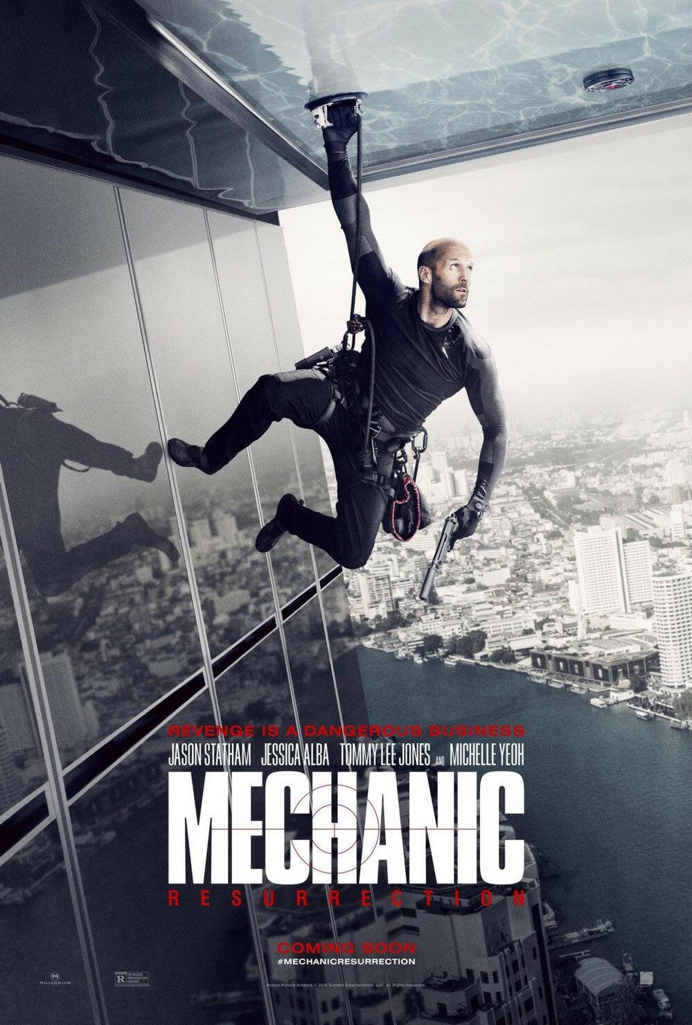 Mechanic Resurrection 2016 mini movie poster Jason Statham - AutographsForSale.com