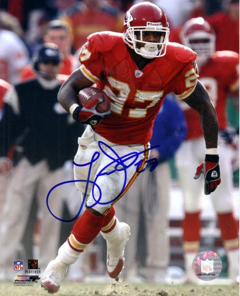 Larry Johnson autographed Kansas City Chiefs 8x10 photo - AutographsForSale.com