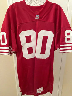 Jerry Rice signed SF 49ers Wilson red game model jersey JSA - AutographsForSale.com