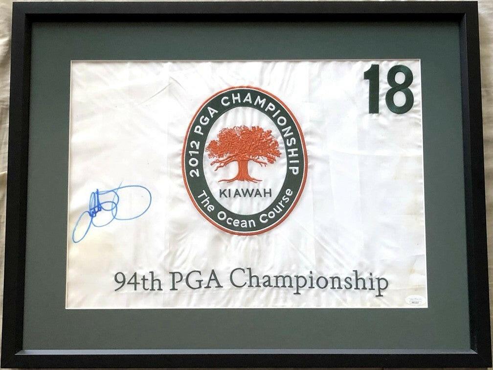 Rory McIlroy autographed 2012 PGA Championship embroidered golf flag framed JSA - AutographsForSale.com