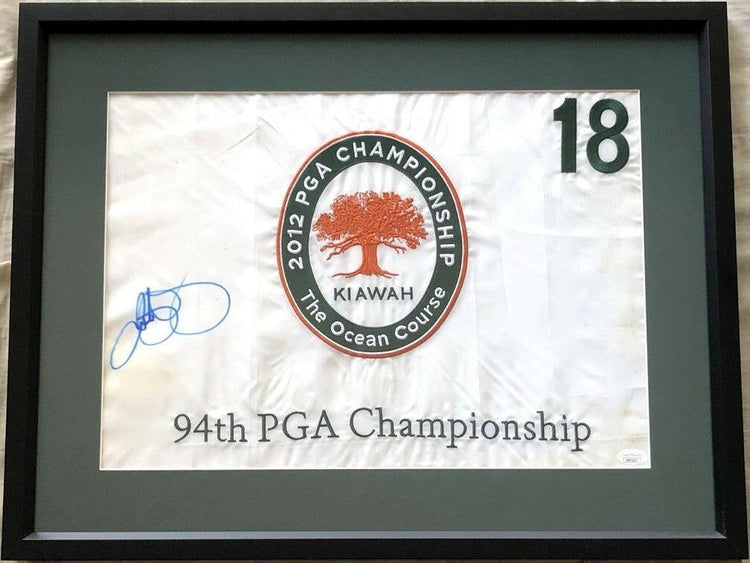 Rory McIlroy autographed 2012 PGA Championship embroidered golf Flag framed JSA - AutographsForSale.com