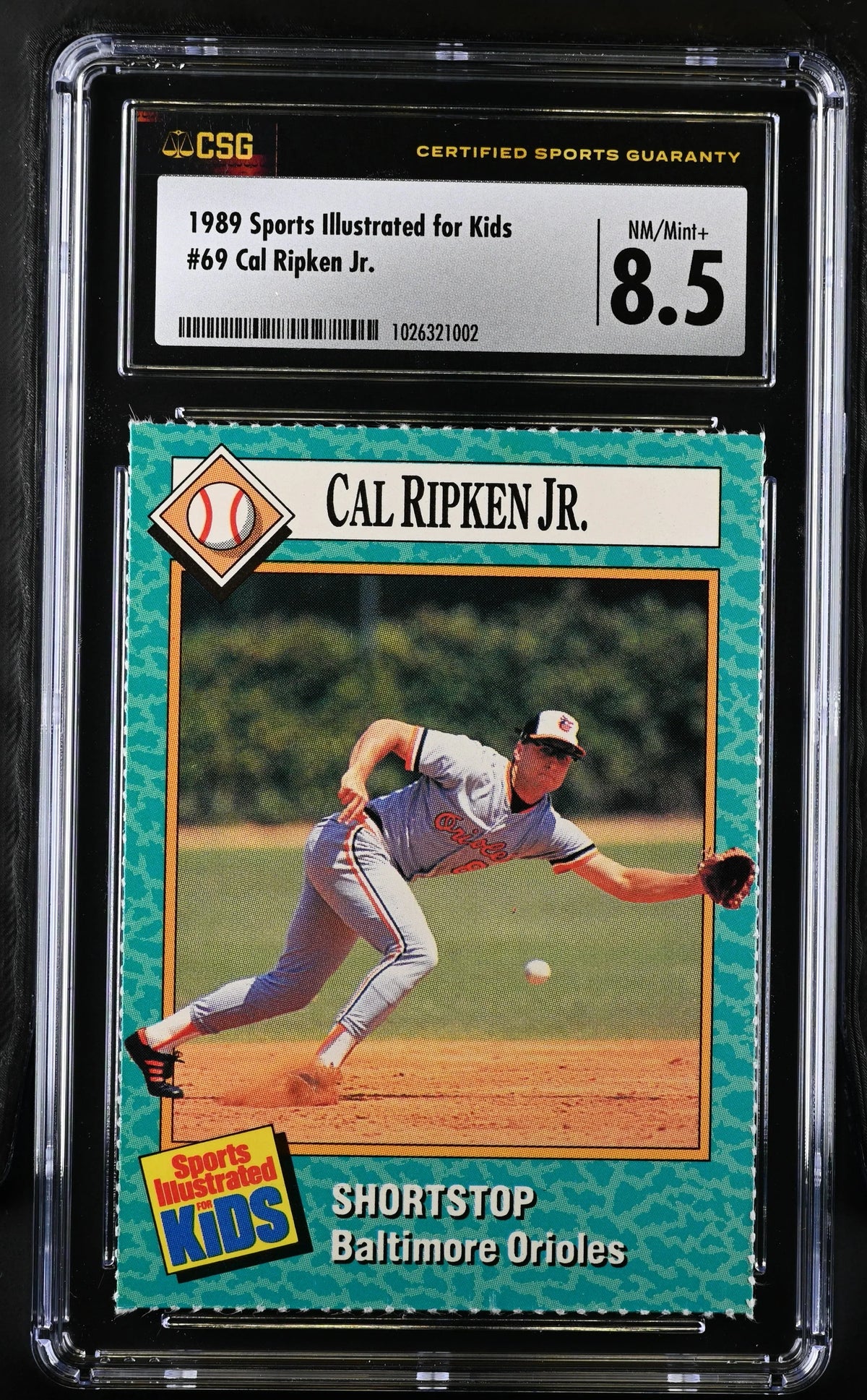Cal Ripken Orioles 1989 SI for Kids card CSG 8.5 - AutographsForSale.com
