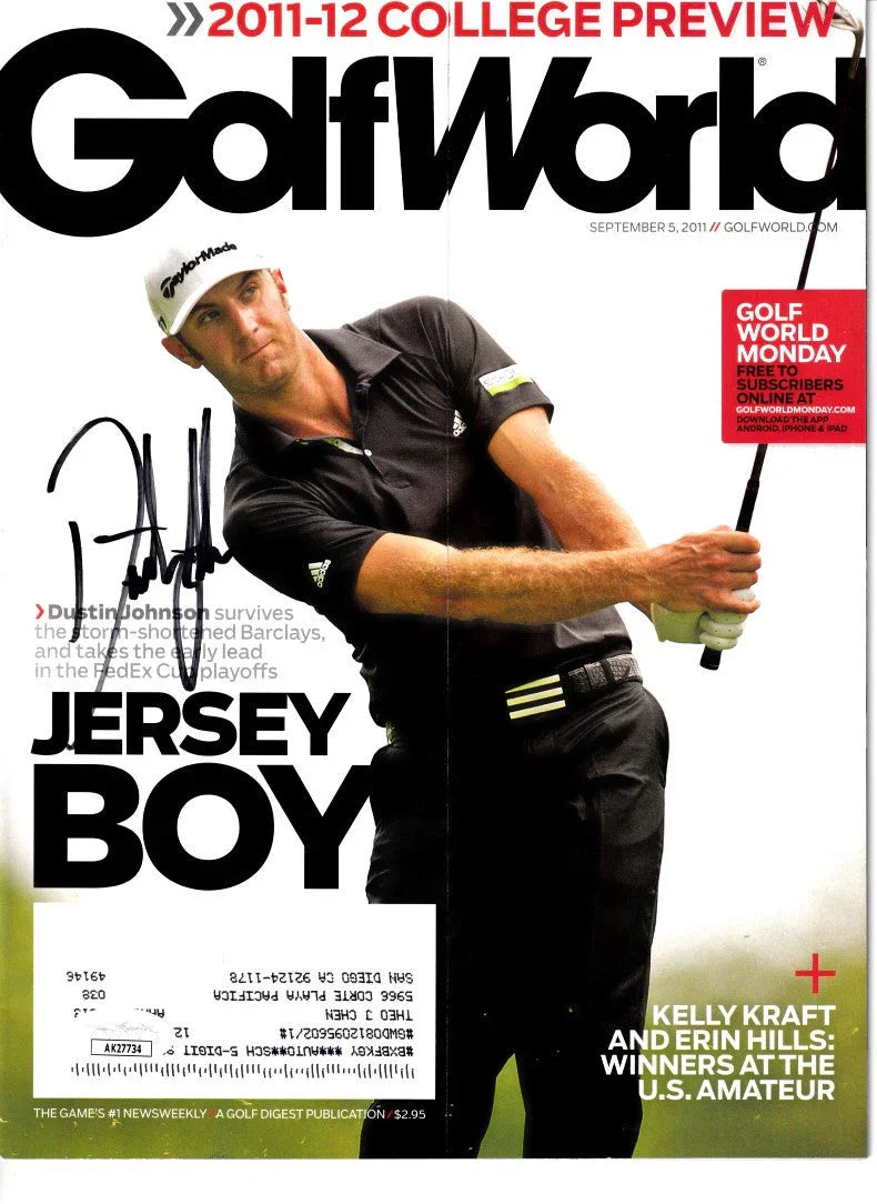 Dustin Johnson autographed 2011 Golf World magazine JSA - AutographsForSale.com