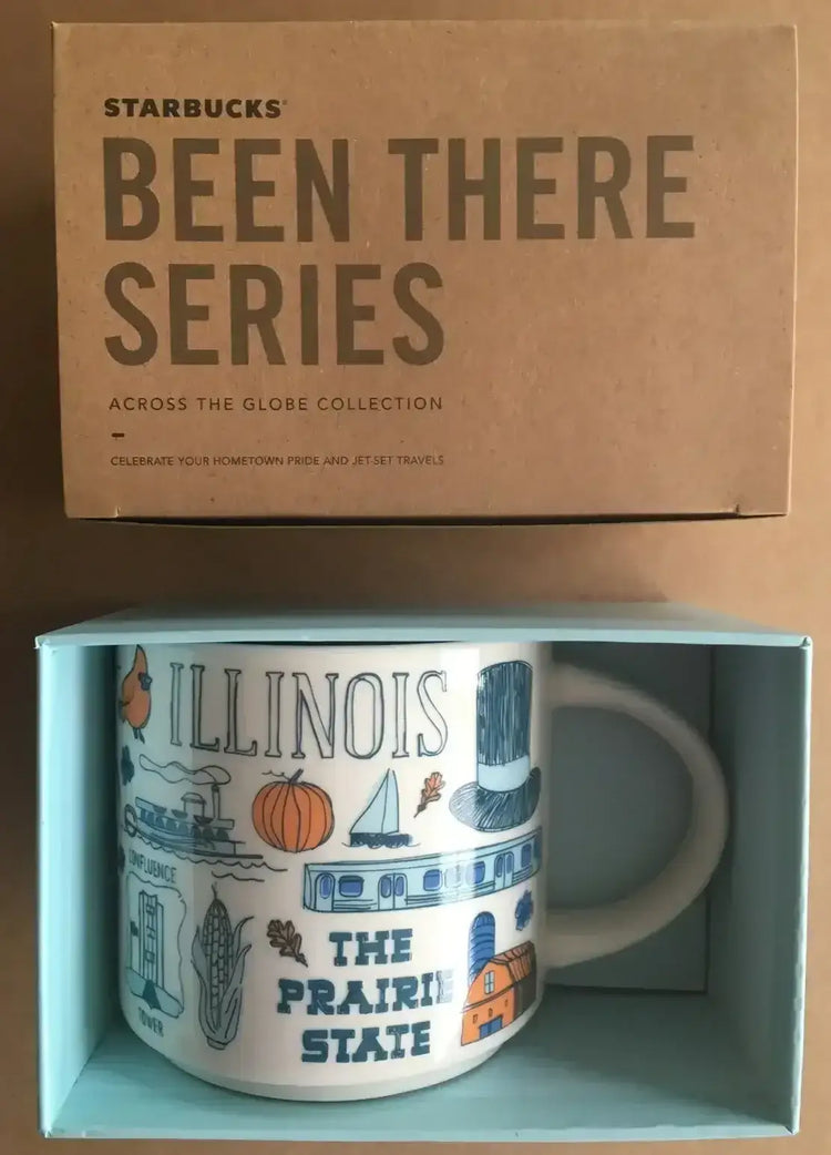 Starbucks 2018 Been There Series Illinois 14 ounce collector coffee mug NEW - AutographsForSale.com